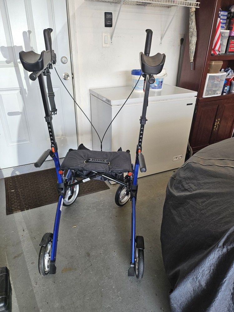 Nova Medical Upright Rolling Walker - Blue