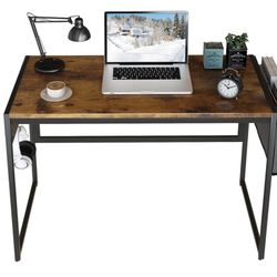New Rustic Brown Home Office Desk w/ Storage Bag (39”)
