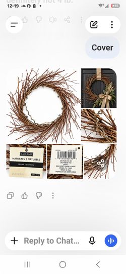 Ashland Naturals Twig Wreath 24" Rustic Grapevine Branch Craft Wreath