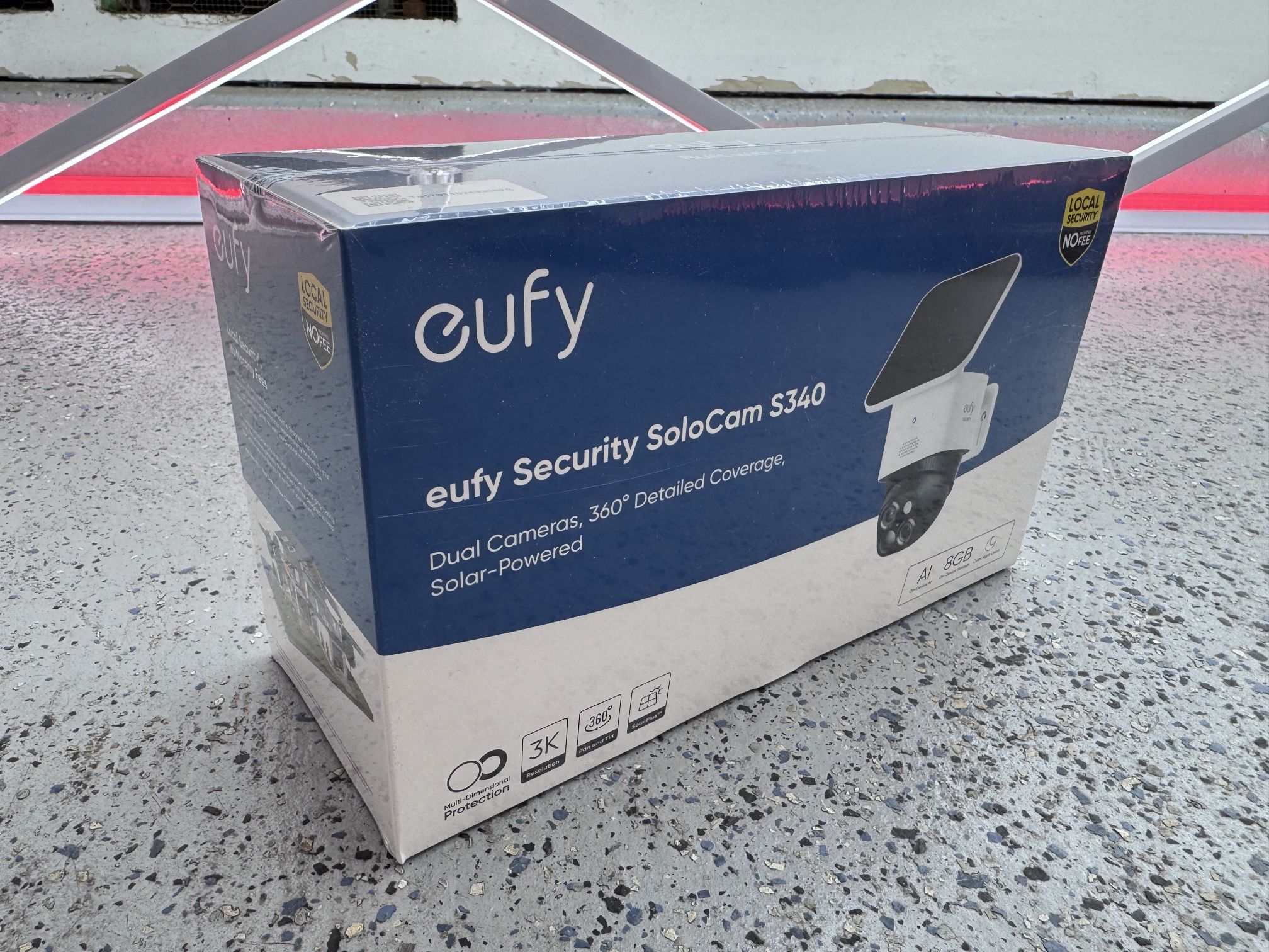 Brand New Unopened eufy Security SoloCam S340, Solar Security Cameras Wireless Outdoor, Cameras for Home Security, 360° Pan & Tilt SKU041-S1