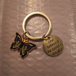 White Simple Heart Necklace Plus Keychain
