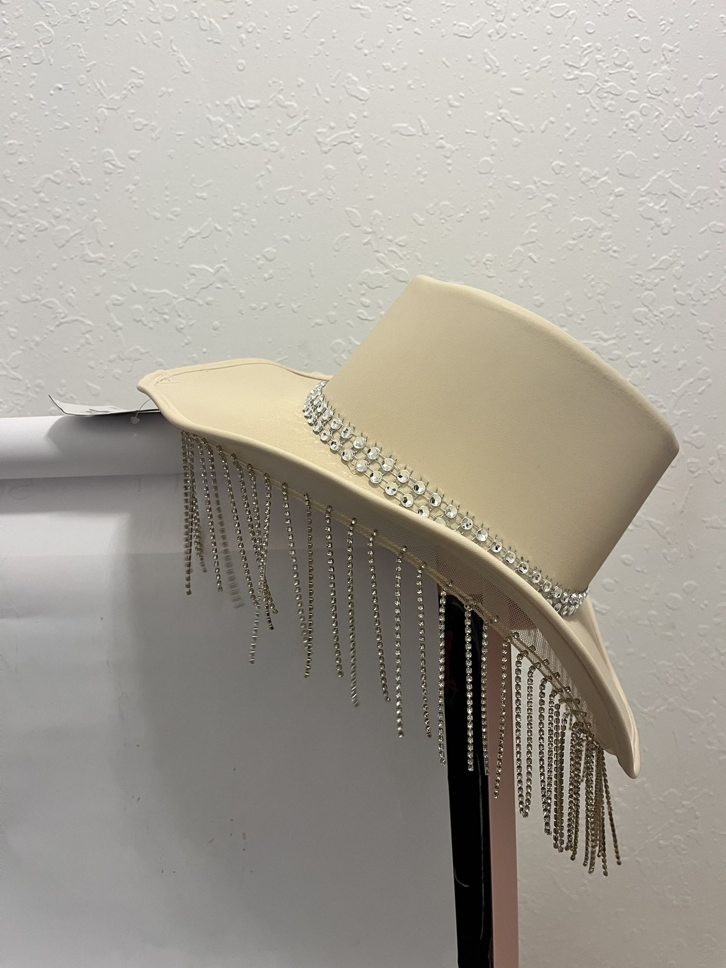 Cowboy hat with rhinestone fringe