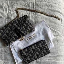 Christian DiorOblique Jacquard Wallet on Chain
