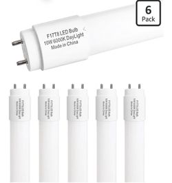 Type B F17T8 LED Replacement, 24 Inch Light Bulb 10W, 2ft LED Tube F20T12 Replacement Bulb for Cabinet,Store,Shop, G13 Base Double Side Power Input Ba