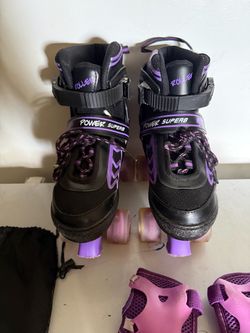 Power Superb Quad Roller Skates Black Purple