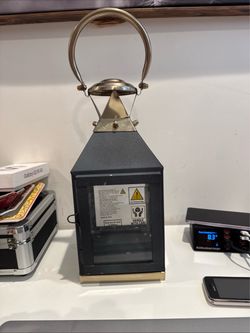 Black Metal Candle Lantern with Handle