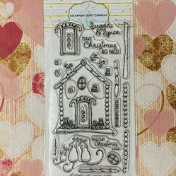 Cute 17pc Colorado Craft Company Gingerbread House Crafting Stamps