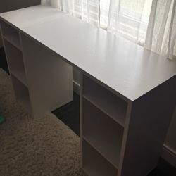 White Desk With Cubes