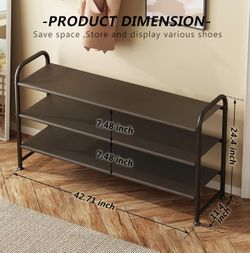 3 Tier Wide Metal Shoe Shelf