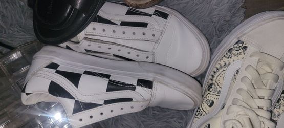 Vans Old Skool Checkerboard White Low-Top Sneakers sz 7 sneaker bundle