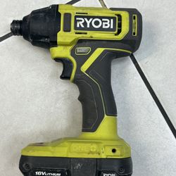RYOBI ONE+ 18V Cordless 1/4 in. Impact Driver drill with battery 