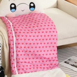 2 In 1 Plush Pillow And Foldout Sleeping Bag/Napsack