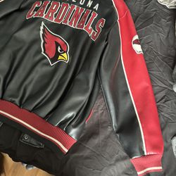 NFL Cardinal Leather Bombed Jacket 