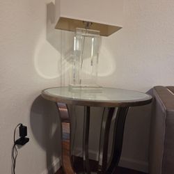 Glass Table And Acrylic Lamp