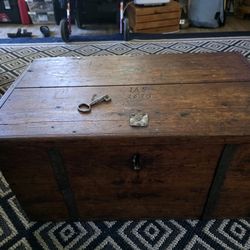 17th century old chest with key 
