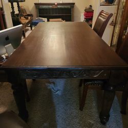 Solid Wood Dining Table with Chairs 