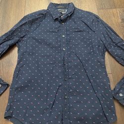 Men’s Blue And Red Banana Republic Long Sleeve Button Shirt Size Medium #22