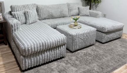 Grey Sectional Couch - Delivery available