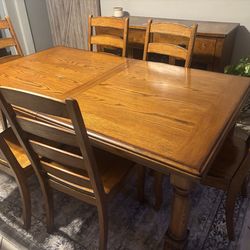 6 chair dining table set with server cabinet