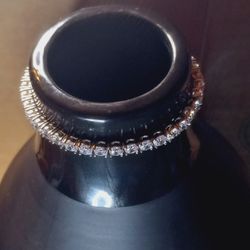 St.Silver Bracelet W/39 CZ's-6.75"-12.55 Grams