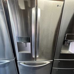 LG 30" Wide Apartment Size Stainless Steel French Door Refrigerator With Water And Ice 