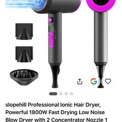 New in box pink black hair dryer fast ionic dryer