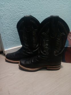 Texas Country Youth Cowboy Boots - Size 4.5 - Black Barcelona Leather