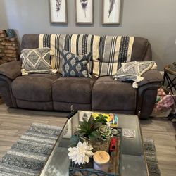 Leather Recliner Sofa Set 
