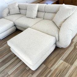 Castlery Solari Performance Fabric Extended Sofa, Sectional, Couch and Ottomans