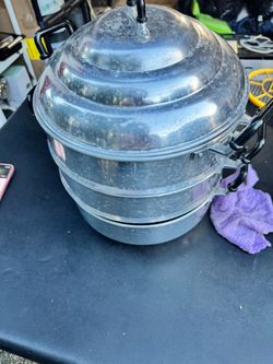 Vintage steamer pot 3 tier 30cm Thai aluminum