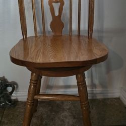 Swivel Oak Bar Stool Chair