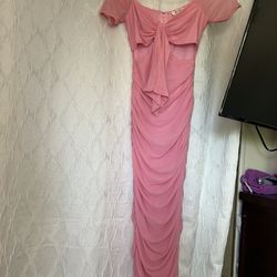 Small Off Shoulder  Pink Dress 