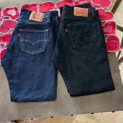 501s Shrink To Fit Black & blue Pair 30x30