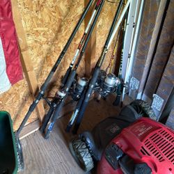 Fishing poles And reels 10 