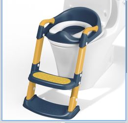 New Potty Training Toilet with Step Stool Ladder, Toddler Kids Potty Training Seat for Boys Girls, Foldable Anti-Slip Toilet Toddler Seat Splash Guard