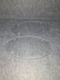 Clear Acrylic Round Trays with Rubber Feet – Set of 2