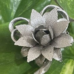 Flower Silver Brooch