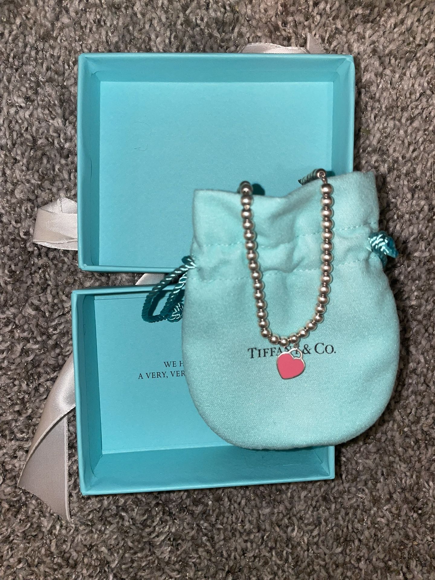 Tiffany & Co. Bead Bracelet with Heart Tag Charm