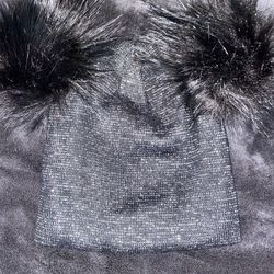 Black/silver Knitted beanie