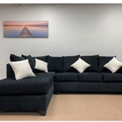 Beautiful Two Piece Black Sectional
