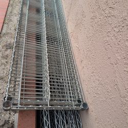 Industrial Galvanized Steel Wire Racks Shelves w/Casters