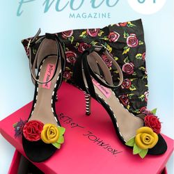 Betsy Johnson Cruze Flowered Open Toed High Heels size 6m