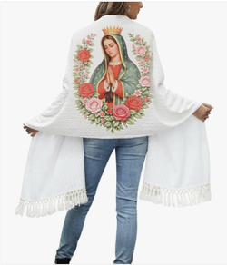 Virgin Mary Shawl for Women Our Lady of Guadalupe Catholic Prayer Shawl