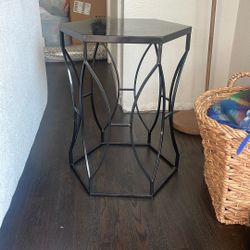 Hexagon Metal End Table- set of 2