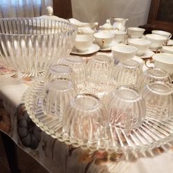 Vintage Punch Bowl With Cups
