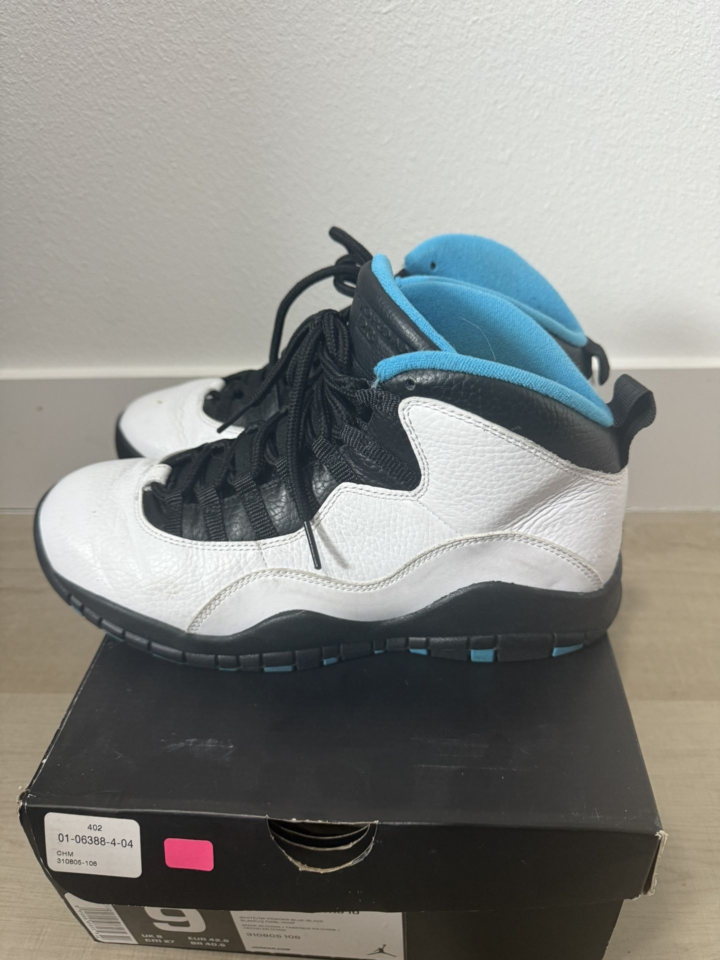 Nike Air Jordan 10 Retro Powder Blue 2011 Sz 9