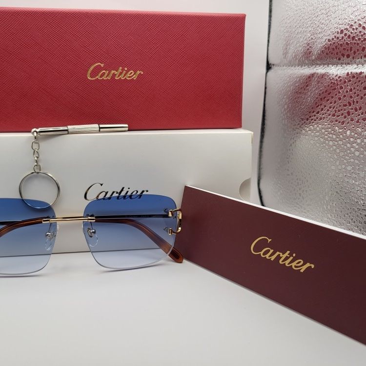 Cartier Glasses Rimless(Blue)Unisex