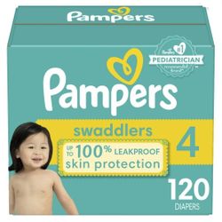 Pampers Swaddlers Size 4 (120 Diapers) NEW