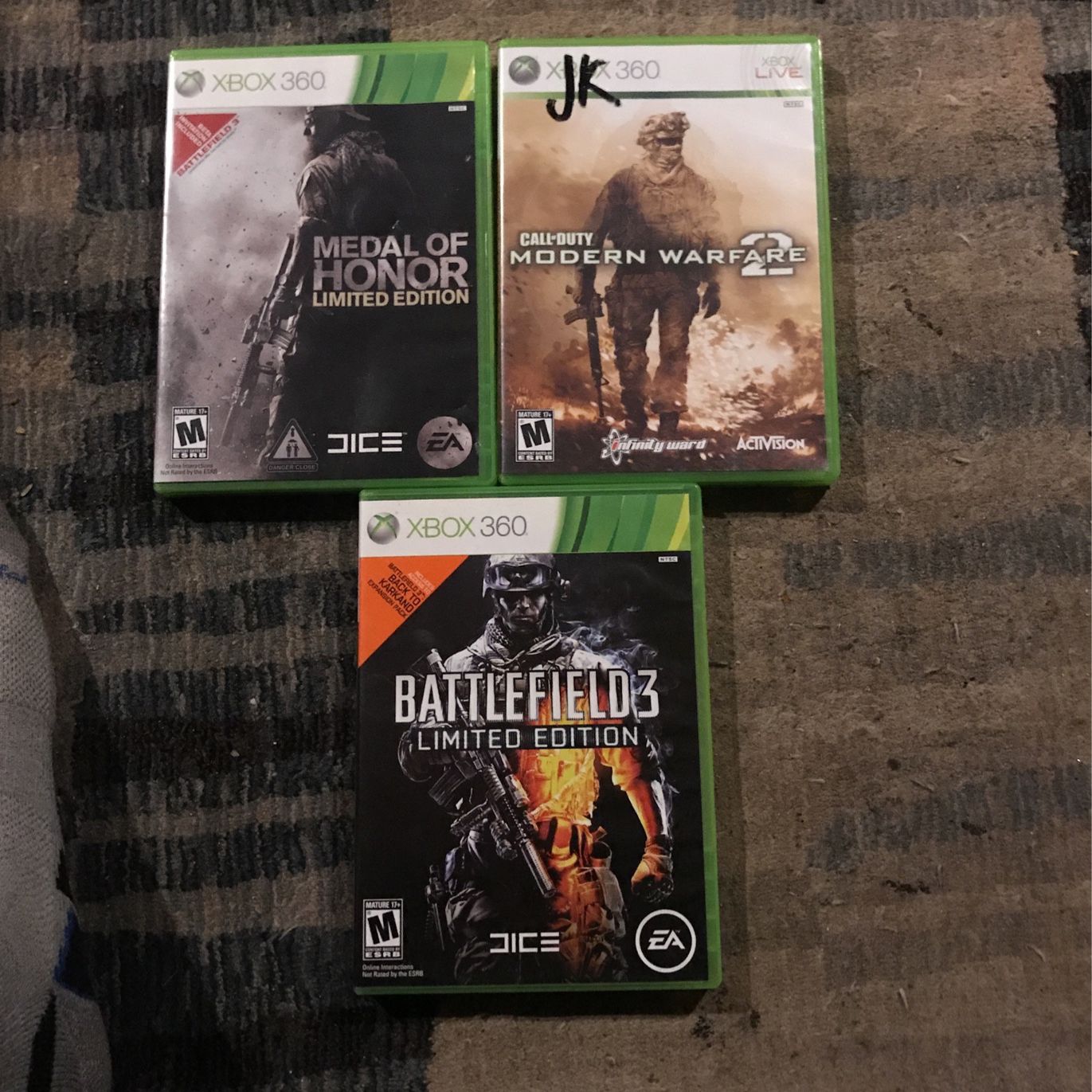 Xbox 360 Games All Three For $30 Medal Of Honor Limited Edition  Call-duty Modern Warfare 2 Battlefield 3 Limited Edition 