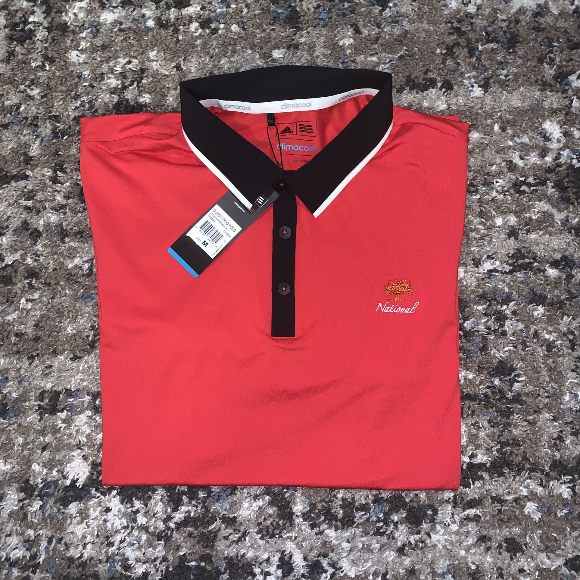 Adidas Men's M Climacool Red Short Sleeve Polo Shirt NWT